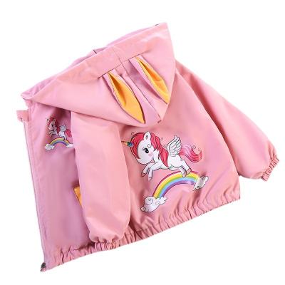 China China Factory Cheap Anti-wrinkle Price Kids Cotton Baby Pink Warm Autumn Coat Unicorn Hooded Coat Wholesale for sale