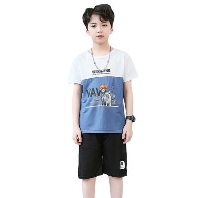 China Quality Assurance Children's Boys Summer Sports Leisure Clothing Short Sleeve T-shirt And Suit Set for sale