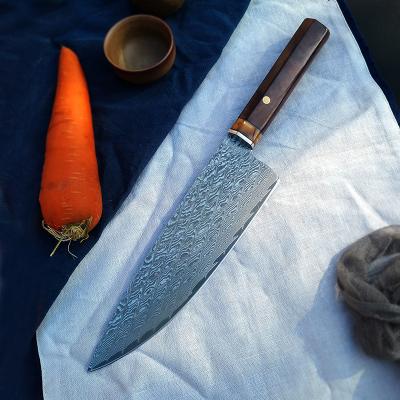 China Minimalist Super Sharp High Carbon Kitchen Handmade Damascus Chef Knife for sale