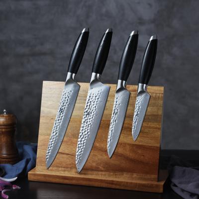 China Fangzuo 4 PCS Sustainable Premium Plated Steel 440C Kitchen Cooking Tool Knives Kitchen Knife Set With Handle G10 for sale