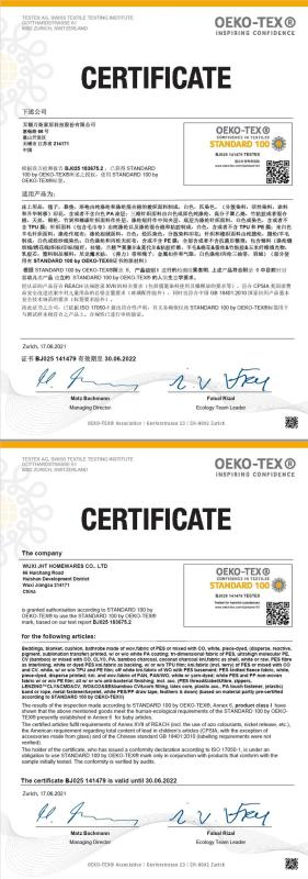 Oeko-Tex standard 100 - Wuxi Jht Homewares Co., Ltd.