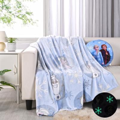 China Anti-Static Super Soft Flannel Fleece Kids Blanket Glow In The Dark Throw Blanket Bright Blanket for sale