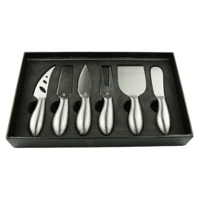 China Factory direct viable 6 stainless steel cheese knife sets with color box packing for sale