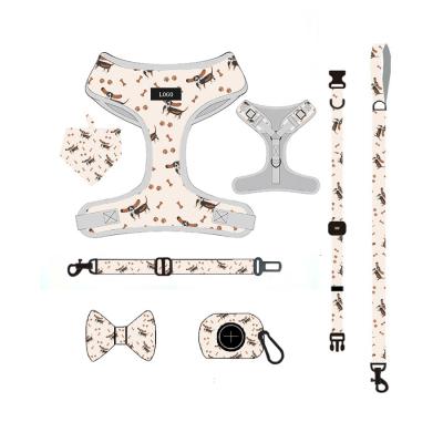 China Padded Luxury Comfortable Adjustable Pet Harness Supplies Custom Print Dog Accessories for sale