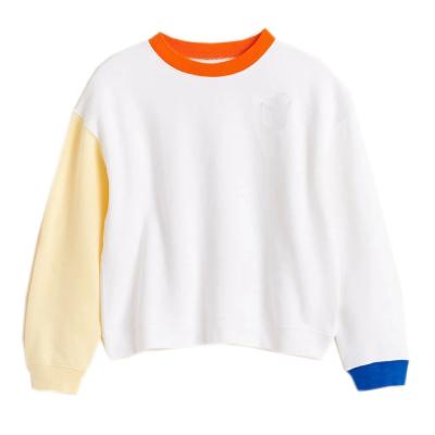 China Newest Fashion Design Contrast Color Kid Sleeves Breathable Sweatshirt Girl Customized T Shirt Long T-shirts For Kids for sale