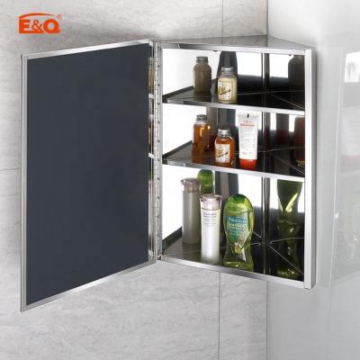 China New Design Modern Triangular Corner Mirror Cabinet Modern Bathroom Mirror Cabinet for sale