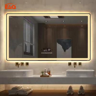 China Premium Square Illuminated Frameless Led Backlit Mirror For Hotel Bathroom for sale