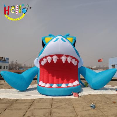 China Inflatable Promotion Decoration Giant Inflatable Shark Head Cartoon for sale