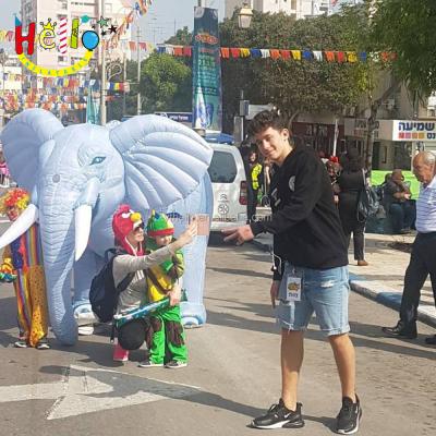 China Cartoon Inflatable Movable Elephant Promotion Elephant Cartoon Animal Mascot for sale