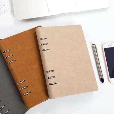 China Loose-Leaf Softcover Limit Wholesale Factory PU Notebook Program Leather Agenda with Card Slots Inside Cover for sale