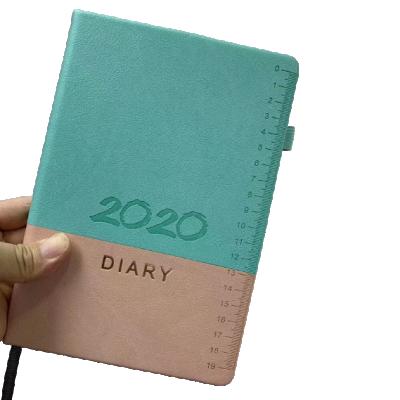 China Hot Selling PU Leather Hardcover Book Cover With Ruler Embossed Printing Buckle Planner Diary Notebook And Pen for sale