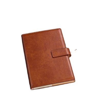 China PU leather hardcover business office organizer notebook with loop and pen pocket and hardcover loose-leaf binding agenda with loop for sale