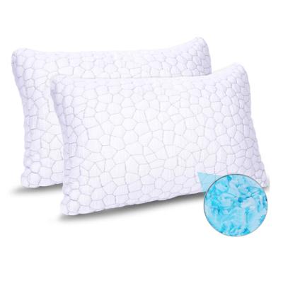 China Memory Adapt Cervical Curve Pad Ventilating Fiber Shredded Memory Foam Pillow for sale