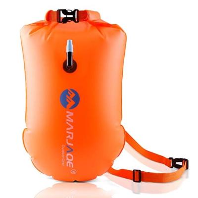 China MARJAQE Waterproof Lightweight Orange Inflatable Buoy In The Sea Safety Swim Training Buoy Storage Open Water Swimming Buoy for sale