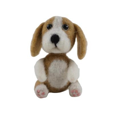 China Promotional gifts 2021 popular handmade wool felted dog and fox shape animal toys for sale