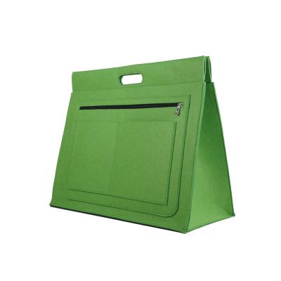 China Elegant Green Wholesale Felt Tote Bag Lady Felt Handbag Tote Bag Large Felt Bags for sale