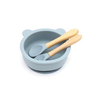 China BPA Free Baby Silicone Bowl With Spoon Kids Non Slip Tableware Baby Silicone Bowl for sale