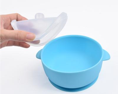 China 100% Eco-friendly Unspillable Waterproof Unbreakable Baby Feeders Set 2022 New Suction Silicone Baby Bowl With Lid for sale