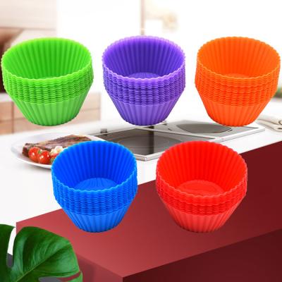 China Sustainable Heat Resistant Hot Round Form Silicone Roll Cups Mold Silicon Baking Rolls Cake Molds for sale