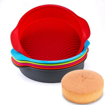 China Large Round Viable Folding Chiffon Mold Supplies Customized Cake Mold Baking Baking Silicone for sale