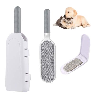 China Easy To Clean Custom Logo Double Sided Mini Lint Improved Cover Comb Fur Dog Brush Pet Hair Cleaning Remover for sale