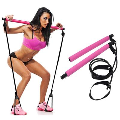 China Durable Training Sit Up Resistance Band, Workout Pilates Bar Yoga Stretch Hip Full Body Kit with Foot Loop for sale