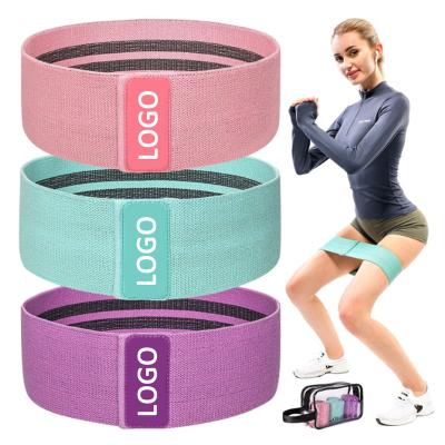 China Durable Home Fitness Pilates Yoga Stretching Wide Booty Exercise Bands Leg Butts Hip Training Fabric Resistance Bands Set for sale