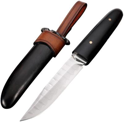 China Wholesale Non-changeable carbon steel knife for Damascus knife hunting with damast knife for sale