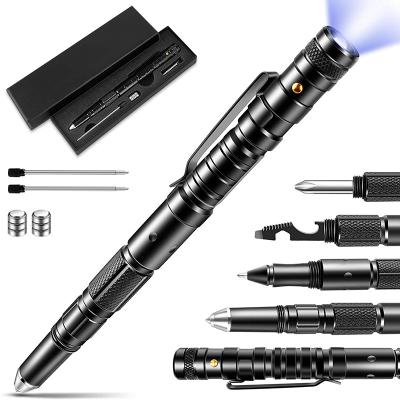 China 18 in one Function Survival Pen Factory Direct Sales Tactical Pen With Flashlight With Aluminum outer surface for sale