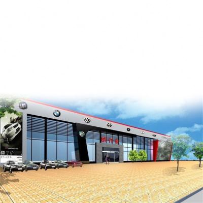 China Foshan Supplier Construction Steel Structure 4s Lightweight Prefab Car Shop /structural Exhibition Hall for sale