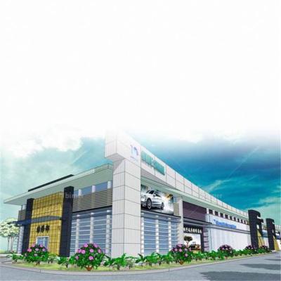 China Light Top Supplier Prefab High Quality Steel Structure Showroom Design | Steel Frame 4S Car Shop for sale