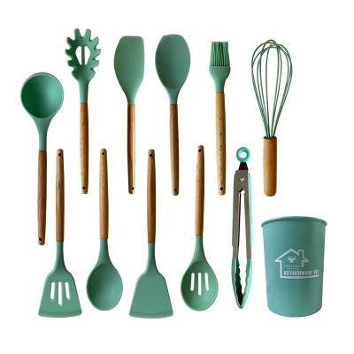 China Sustainable Feature 11Pieces Eco Kitchen Tools Kit Material Heat Resistant Silicone for sale