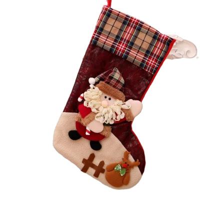 China Christmas Decorations Santa Stocking Tree Pendants Christmas Stocking Gift Bags for sale