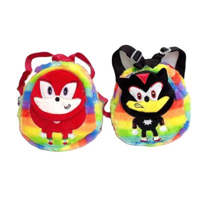 China Super Sonic Plush 25CM Cartoon Plush Toys School Bag For Kids Gifts Backpacks For Children for sale