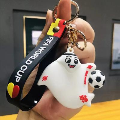 China Mundial 2022 Key Chain Eco-friendly Materials For Soccer Fans Gift Men Rubber Cute Cartoon Mascot Keychain Accessories Pendant Key Chain Jewelry for sale