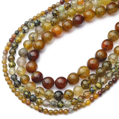 China Jewelry Making Natural Stone Tea Dragon Agate Loose Round Beads Beads For Jewelry Making DIY Bracelet Necklace Earring Jewelry Accessories for sale