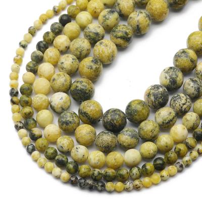 China Jewelry Making Natural Stone Beads Yellow Turquoise Loose Round Beads For Jewelry Making DIY Bracelet Necklace Earring Jewelry Accessories for sale