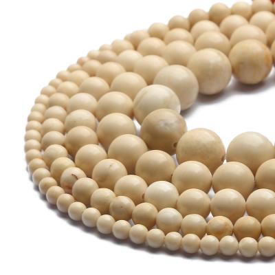 China Natural Gemstone Loose Beads Natural White Stone Stone Round Loose Beads Beads For Jewelry Making DIY Bracelet Necklace Earring Jewelry Accessories for sale