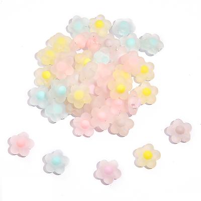 China Jewelry Making 20pcs 17mm Acrylic Spacer Beads Transparent Flower Shape Beads Charm For Jewelry Making DIY Necklace Earrings Accessories for sale