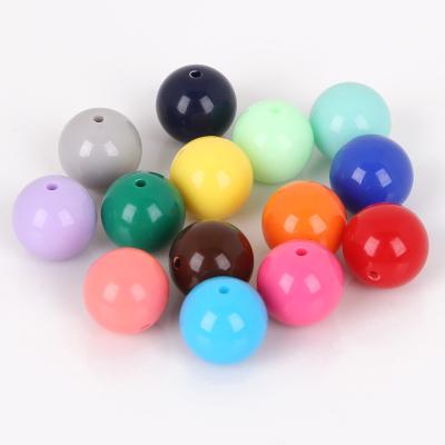 China Jewelry Making 30pcs/lot High Quality 14mm Shiny Solid Color Acrylic Plastic Loose Spacer DIY Round Ball Beads, For Jewelry Findings Making for sale