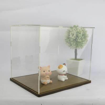 China Home Decoration Showcase Countertop Boxed Cube Organizer Clear Dustproof Protection Acrylic Stand Display for sale