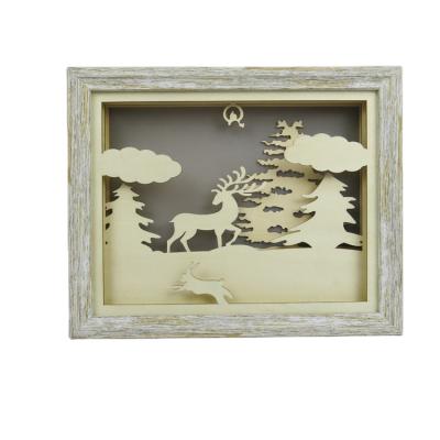 China High Quality Outdoor 3D Painting Arts And Craft Shadow Box With Colorful Light for sale