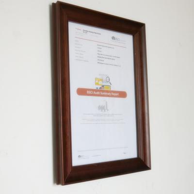 China A4 Certificate Photo Frame Diploma Plastic High Quality Classic Solid Wood Frame for sale