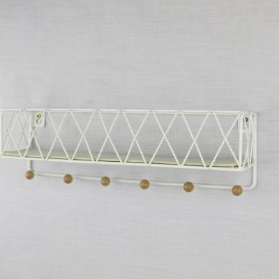 China Northern European Style Iron Mesh Wall Rack Home Wall Storage Rack With Hook for sale