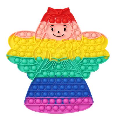 China Effortless Factory Direct Sale 30cm Rainbow Snap Toy Princess Pops Bubble Big Toy Romantic Cartoon Image Smile 30cm Release Person for Princess Fidget Toy for sale