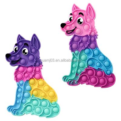 China Wholesale Release Effort Creativity Resting Wolf Fidget Toys Fashion Cartoon Silicone Decompression Bubble Sensory Toys For New Moveable Person Toys for sale