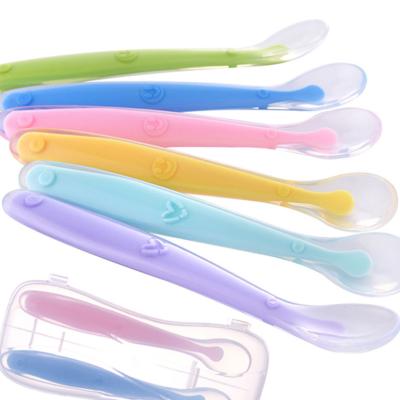 China Grade Suitable Baby Food Quality Price Guaranteed 100% Soft Silicone Spoon Viable Set for sale