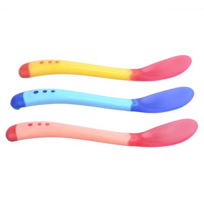 China Viable Wholesale Silicone Non-Toxic Kids Wooden Spoon Set Baby Food Feeding Dispensing Spoon for sale