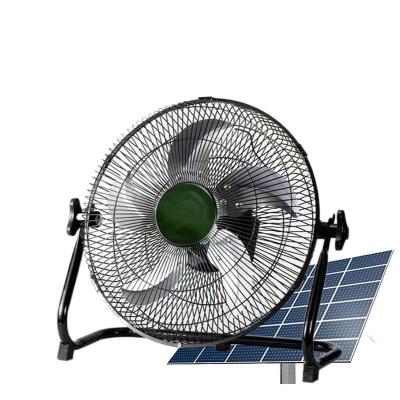 China 12 Inch Portable Outdoor Solar House Fan With Rechargeable Battery DC Brushless Solar Floor Fan for sale