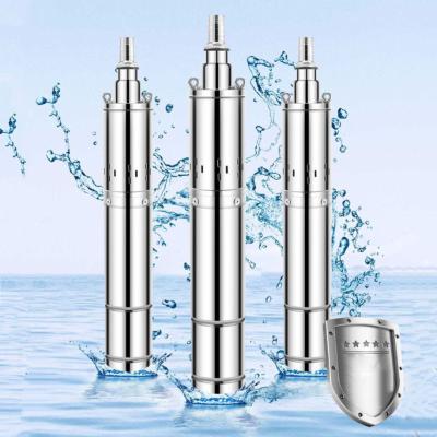 China Hot Selling High Efficiency 80m Copper Wire 1HP Copper Wire Cheap High Pressure Screw Well Pump Home High Drilling Deep Pump for sale